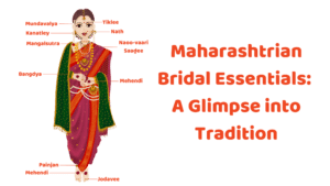 10 Essential Ornaments for a Marathi Bride Maharashtrian Bridal Essentials: A Glimpse into Tradition Illustration of an Indian bride with a description of each wedding ornament.